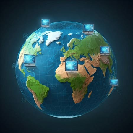 Imagem de Rede P2P funcionando ao redor do mundo